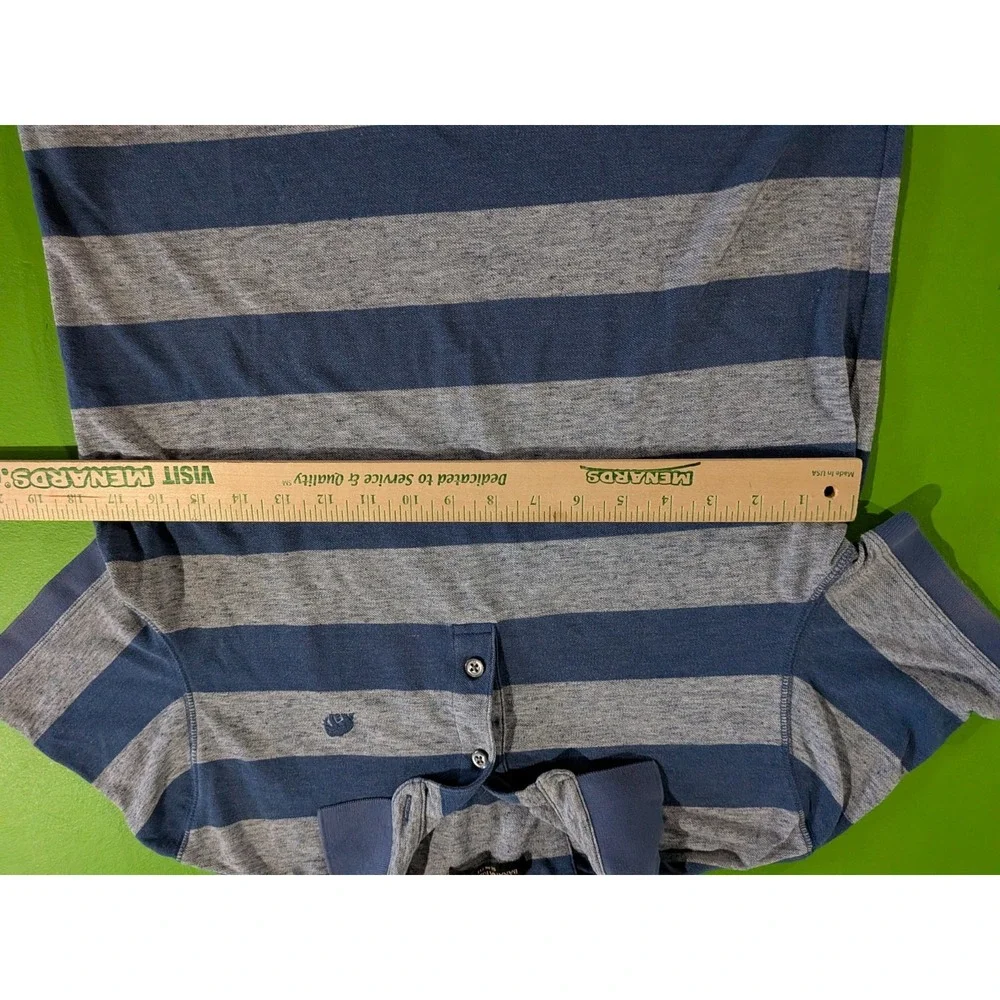 Banana Republic Polo‎ Shirt Purple Elephant Logo Slim Fit Medium Striped